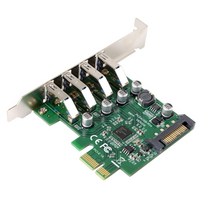 JSER 로우 ​​프로파일 4 포트 PCI-E-USB3.0 HUB PCIExpress 확장 카드 어댑터 5Gbps 마더 보드 용 U3-038-101-LIST U3-101-FBA