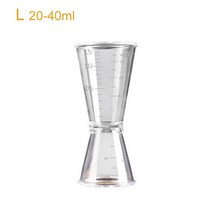 칵테일지거 10/20ml 또는 20/40ml 양면 투명 칵테일 온스 컵 셰이커 측정 음료 스피릿 지거 주방 도구, [02] L 20-40ml