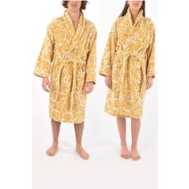 Roberto Cavalli HOME 애니멀 프린트 SPONGE BATHROBE LINX GOLD SC 001, L/XL