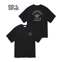 COVERNAT 비치 팜트리 티셔츠 블랙