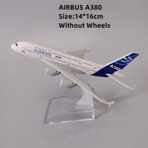 비행기모형 16cm 20cm 합금 금속 모형 프로토타입 에어버스 380 A380 항공 비행기 랜딩 기어가 포함된 다이캐스트 항공기, [01] 16cm