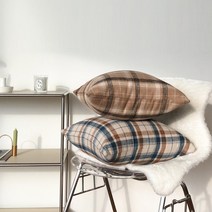 겨울쿠션커버 크리스마스 체크 기모 면 쇼파 인테리어 북유럽 거실 소파쿠션솜 자체제작 핸드메이드 달라홈