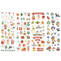 베이비클로 마스크 판박이 타투 스티커 4종 세트, 25.크리스마스-X-MAS, 1세트