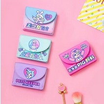 밀크 캔디걸 일러스트 3단 지갑