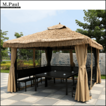 원두막 정자 대형 테라스 농막 차양막 야외 농가 농막, 초가정자+테이블+의자