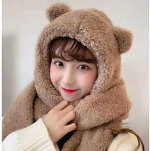 [마트999][앙상블] 일석 삼조 양털 곰돌이 머플러 장갑 모자 겨울 보온 목도리 털 여성 여자