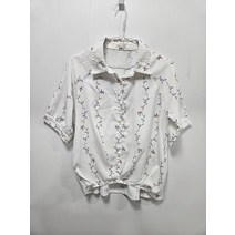 트렌드컬렉션 화이트 패턴 반팔블라우스 여 66 / 332445