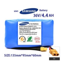 전동킥보드 충전기 급속 어댑터 36v 48v 오리지널 36V 배터리 팩 12000mAh 6Ah 충전식 리튬 이온 전기 셀, [01] 4400mAh