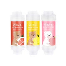 VC-5-LGP 비타씨 비타민샤워필터 세트-레몬 자몽 복숭아(녹물제거 잔류염소제거 아로마테라피 샤워기필터 비타민필터), 없음