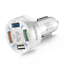 자동차 충전기 배터리 차량용 휴대폰 충전기 USB 아이폰 11Pro 용 GPS 고속 듀얼 샤오미 화웨이 태블릿용, 02 White