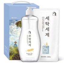 오늘의쉼표 세제 선물세트 답례품 생필품 38호 (주방세제 + 액체 세탁세제), 1개