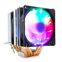 눈사람 6 히트 파이프 CPU 쿨러 4 핀 PWM RGB PC 조용한 인텔 LGA 1700 2011 1200 1150 1151 X79 X99 E5 AMD AM3 AM4 냉각 팬, 08 Rainbow light 2 Fan