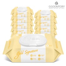꿈토리물티슈 더 도톰한 골드 65gsm 엠보 60매 캡형 10팩, 단품
