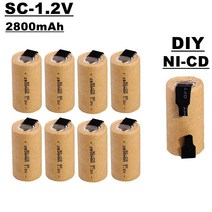 임팩 전동 배터리 충전 드라이버 드릴 신제품 SC 니켈 카드뮴 배터리 1.2V 2800mah 용접 벨트 포함 공구의 셀 교체에 적합, 20pcs