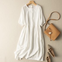 여성 린넨 원피스 빅사이즈 오버핏 a라인 빈티지 캐주얼 여자 봄 여름 가을 반팔 롱원피스 linen dress women JX0791