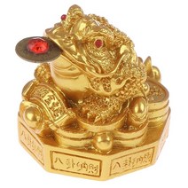 황 금 두꺼비 금전운 돈 들어오는 개업 선물 삼족 행운의 풍수 행운의 부 중국어 개구리 동전 홈 오피스 장식 탁상 장식품, 스타일 2-gd 4.8cm