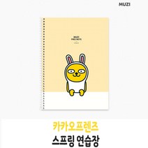 카카오프렌즈 스프링연습장 80매 무선노트, 무지, 1개