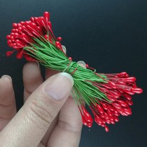 꽃철사 3세트단 100 pcs 레드 더블 양면 라운드 꽃 stamen 와이어 래핑 된 공예 카드 결혼식 인사말 사진에, 01 4MM