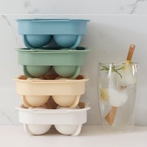 국산 뉴 심플 실리콘 왕 아이스몰드 4구 (원형)- 4color, 화이트