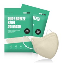 티엑스마스크 퓨어브리즈 KF94 새부리형 마스크 2단접이 대형, 2개, 아이보리, 25매입