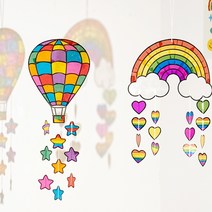 민화샵 썬캐쳐 자개모빌 드림캐쳐 만들기세트 아기방꾸미기 여름꾸미기 DIY, 썬캐쳐 모빌-열기구