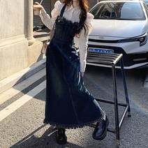 무드무드 미에뉴 블라우스 데님 멜빵 원피스 SET