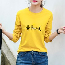 [오늘발송] 스타일아유 6컬러 여성 왕관hallmark 프린트 긴팔 티셔츠 부드러운 milk fabric[AXA6TS036A]
