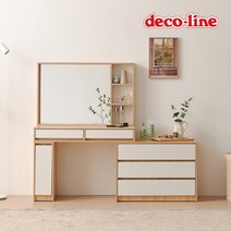 데코라인 코넬 아로하 수납 확장형 화장대 세트 DNC031, 화이트
