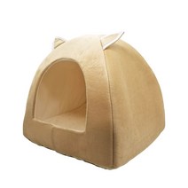 Dropshipping 접이식 고양이 침대 동굴 카사 이동식 매트리스가있는 새끼 고양이 집 강아지 라운지 둥지, 패 40CMx40CMx46CM, 베이지