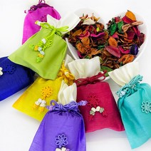 포푸리 복주머니 방향제 디퓨저 전통적 향기꽃잎 센스있는 외국인선물 바이어선물 한국기념품, 노랑, 노랑