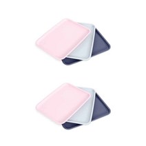리빙선데이 논슬립 원형쟁반 모던트레이 3개입 2개, 직사각