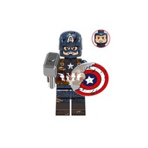 데드풀덕 아이언맨대울트론 닥터스트레인지 보안관데드풀 아이언맨MK 피규어 어벤저스아이언맨피규어 마일즈모랄레스맥로봇 마크85 캡틴아메리카 어벤져스헬리캐리어 어벤져스 레고 호환 블록, AJ.캡틴 아메리카 전투 피해