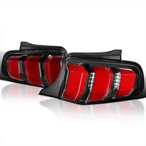 SPECD TUNING 블랙 하우징 투명 렌즈 레드 순차 LED 바 후미등 20102012 포드 머스탱 왼쪽 오른쪽 페어 어셈블리와 호환 USA 미국