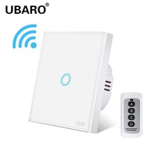 스마트스위치 스위치봇 스마트싱스 UBARO EU 무선 원격 제어 스위치 블랙 럭셔리 크리스탈 유리 패널 스마트 홈 벽 조명 LED 표시기 센서 1/2/3 갱, 13 LG-WW1-YF