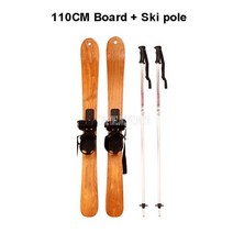 스노우보드데크 스노보드 스노우보드장비 110cm 단단한 나무 야외 스포츠 전문 스키 썰매 성인 어린이 스키 js-236, 스키 폴과 함께