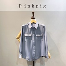 [핑크피그] 속단추 실켓 블라우스(PPA22BL1016)