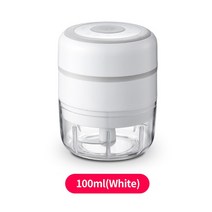 싱크대음식물분쇄기 음식물건조기 전기 미니 음식 마늘 야채 다지기 분쇄기 100ml 너트 고기 충전식 분쇄기, [01] WHITE