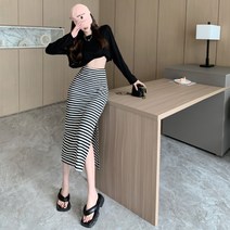 허니시스터 / 리보아느 단가라 슬릿 롱스커트