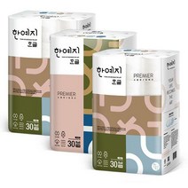 한예지 한글 프리미어 천연펄프 100% 화장지 27m 30롤 3팩