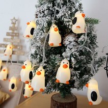 방수 조명 크리스마스 트리 미니 귀여운 곰 산타클로스 감성 캠핑 LED 전구 줄조명 알전구 가랜드 앵두전구, 4. 펭귄, G. 6미터40등배터리