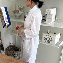 러브핑코 호텔 가운 커플 샤워 가운 샤워볼 사은품 증정, 여성용, 화이트