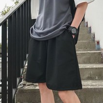 oem 여름데일리코디 오버핏 루즈 심플 캐주얼 민무늬 와이드 5부 면반바지 9WB25279
