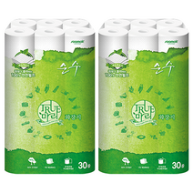 트루마리 순수 천연펄프 데코3겹 롤화장지 30 m, 30롤, 2팩