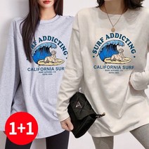 주디앤 여성 서핑도그 긴팔티셔츠 2P
