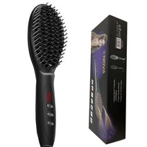 긴머리웨이브고데기 Electric Hair Straightener Brush LCD Heating Ionic Hot Comb Iron Anti Static Cera, 01 black with box_04 AU