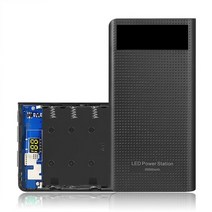 파워뱅크 자작배터리 캠핑용배터리 5V 2.1A 휴대용 슬림 3 USB LED 라이트 7x18650 배터리 DIY 보조베터리, 03 Black