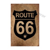 Route 66-빈티지 금속 주석 사인 빈티지 레트로 차고 벽 장식 바 펍 클럽 남자 동굴 주유소, [01] 20x30cm, DF007-9