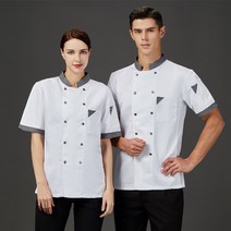 셰프 조리복 요리사 유니폼 Restaurant Kitchen Jacket Summer Breathable Chef Shirt Catering Hotel Men& 39;s Cook