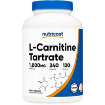 뉴트리코스트 L-카르니틴 타르트레이트 1000MG 240캡슐, 단색, 120.0인분 1팩