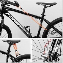 자전거 도난 방지 브레이크 안장 자물쇠 와이어, 검정색